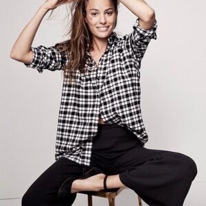 Madewell Oversized Bridgeport Plaid Flannel Button Down Shirt Size Extra Large